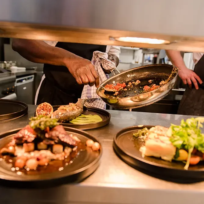 The Railway Hotel plating up food